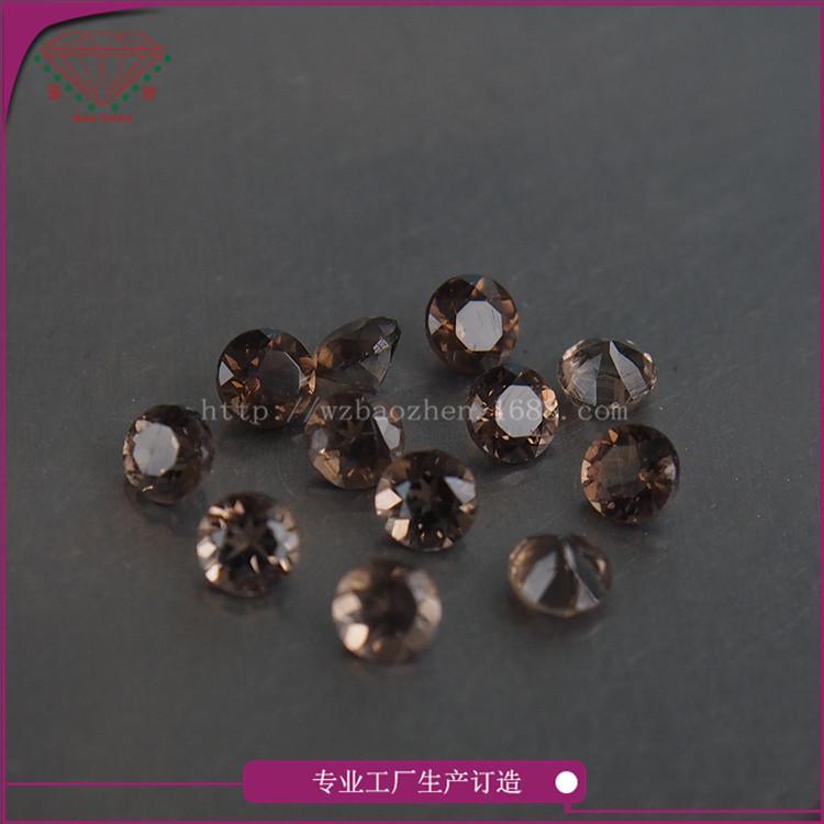 梧州工厂直销天然宝石天然茶晶（烟水晶）裸石圆形1.0mm订各规格