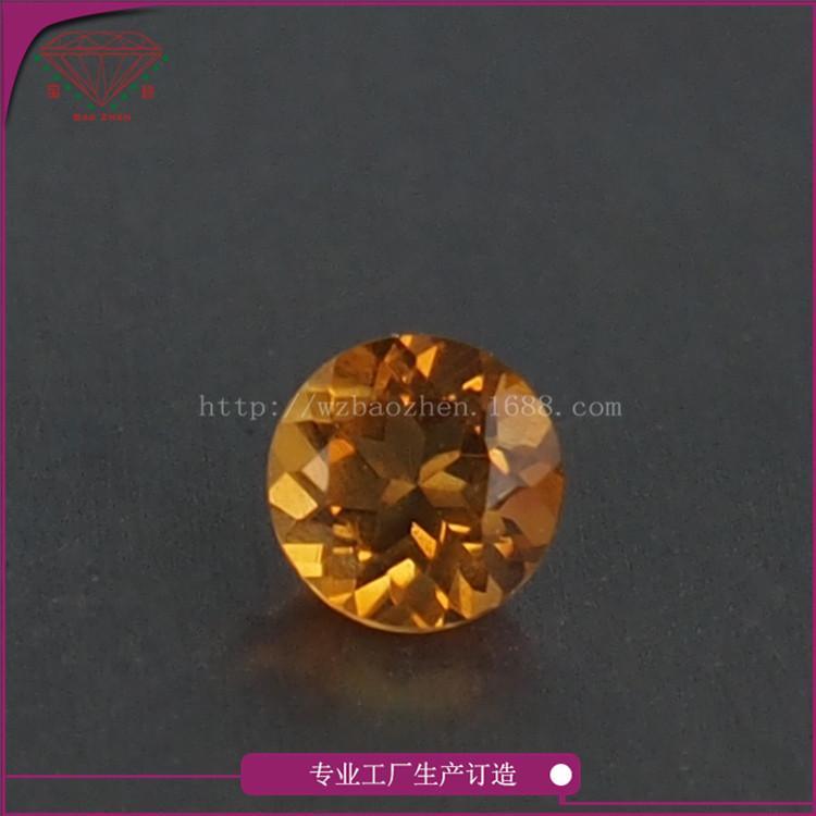 厂家直销天然黄水晶石2.25mm圆形0.8mm以上规格适合首饰加工镶嵌